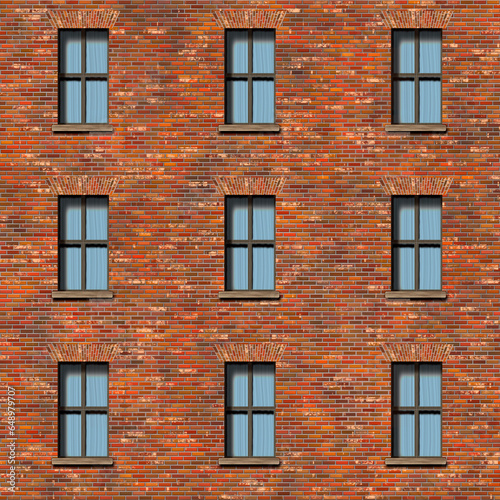 brick wall with windows