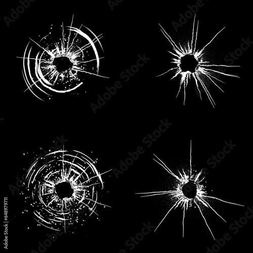 Bullet hole glass_4 tipes