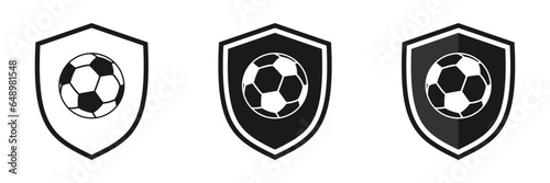 Ball with shield. Set of illustrations