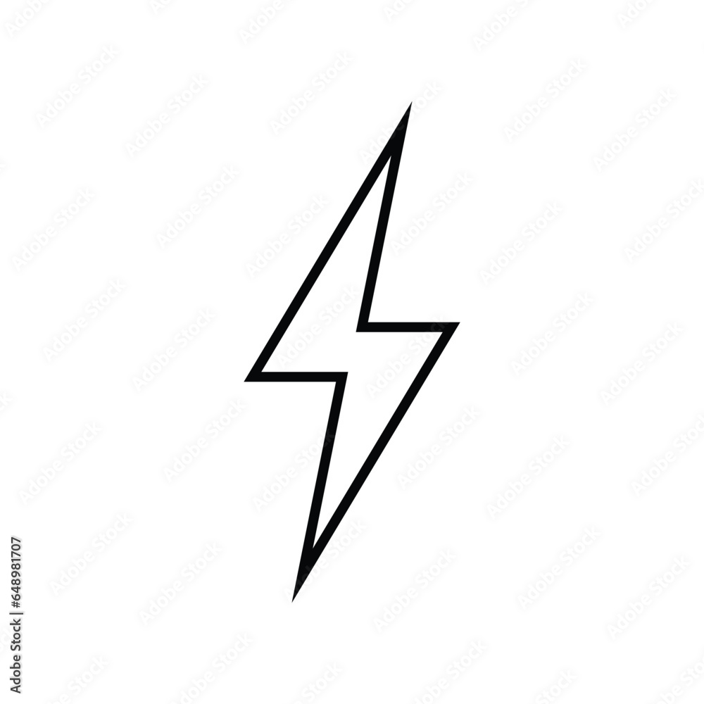 lightning bolt outline icon isolated on white background. Vector illustration lightning bolt outline icon isolated on white background. Vector illustration