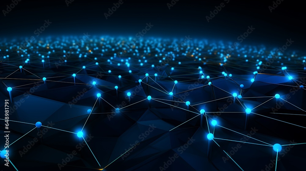 Obraz premium data science, internet, cloud networking, server architecture, artificial intelligence futuristic blue color abstract technology background