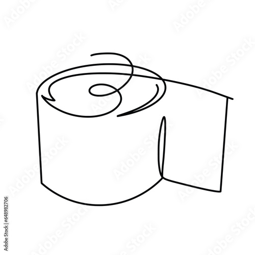 Vector continuous one line toilet paper illustration