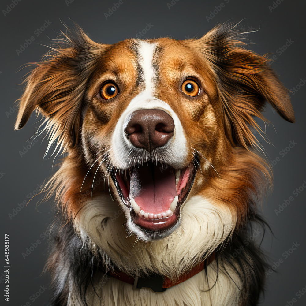  Portrait of a Brown and White Dog