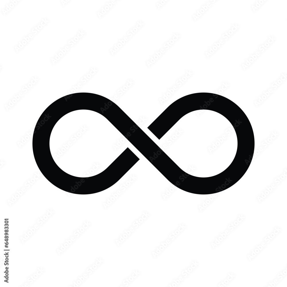 Infinity symbol icon isolated on white background. Vector illustration Infinity symbol icon isolated on white background. Vector illustration