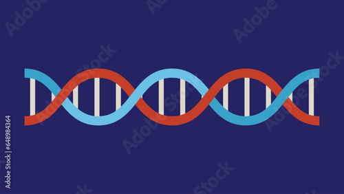 DNA spiral double helix icon isolated on dark blue background. Vector illustration	