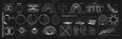 Fotografia Wireframe of geometric shapes
