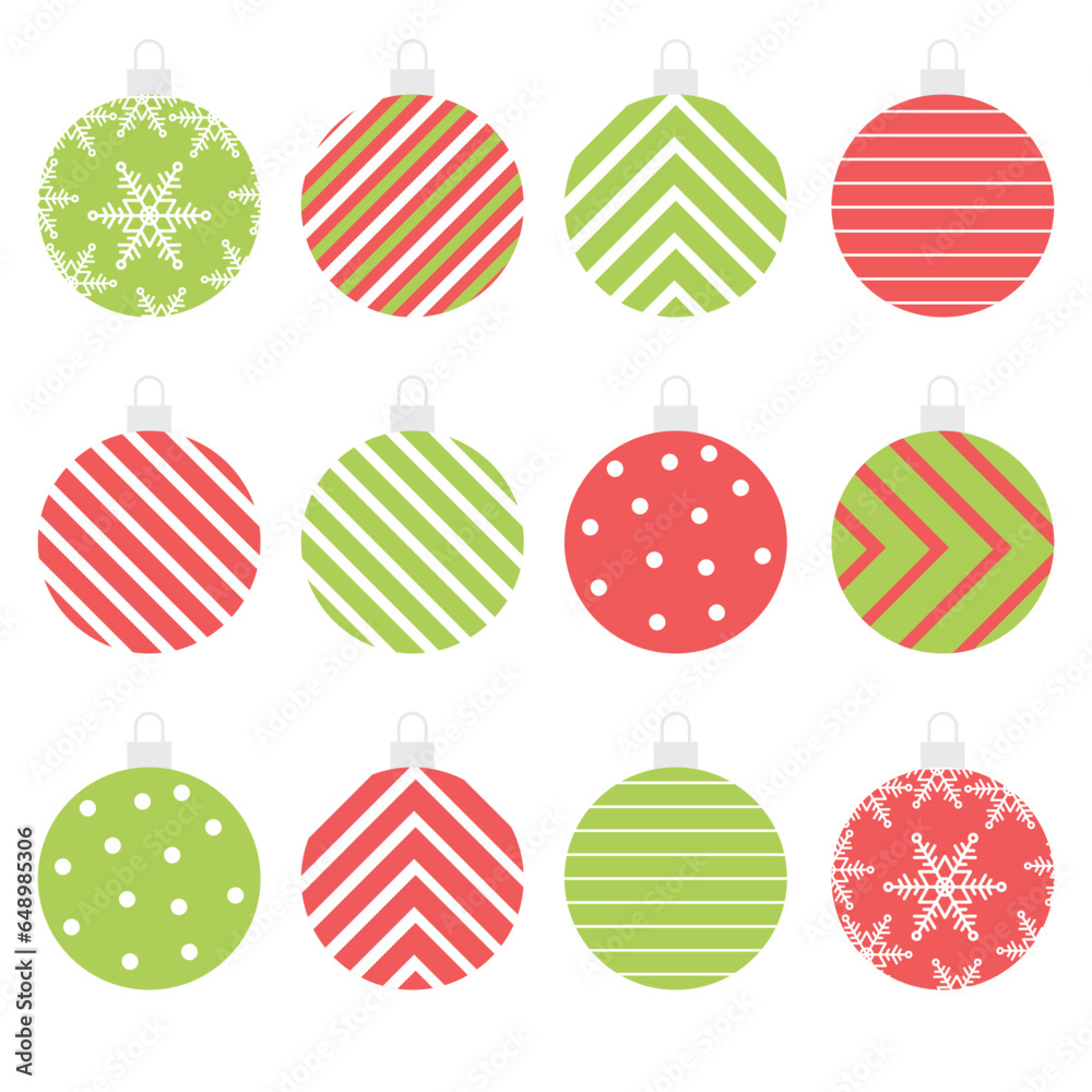 Set of Christmas ball in flat style. Vector Illustration. Set of Christmas ball in flat style. Vector Illustration.