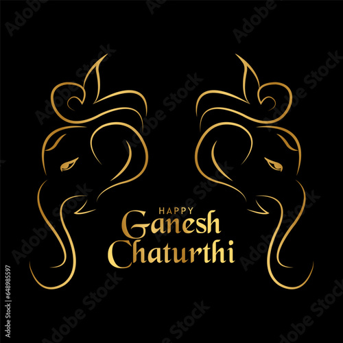 Happy Ganesh Chaturthi hindu festival background design. photo