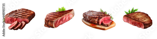 Steak clipart collection, vector, icons isolated on transparent background