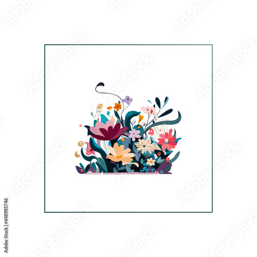 Vector botanical wall arts, with flowers
