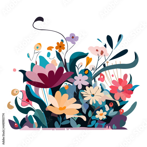 Vector botanical wall arts, with flowers