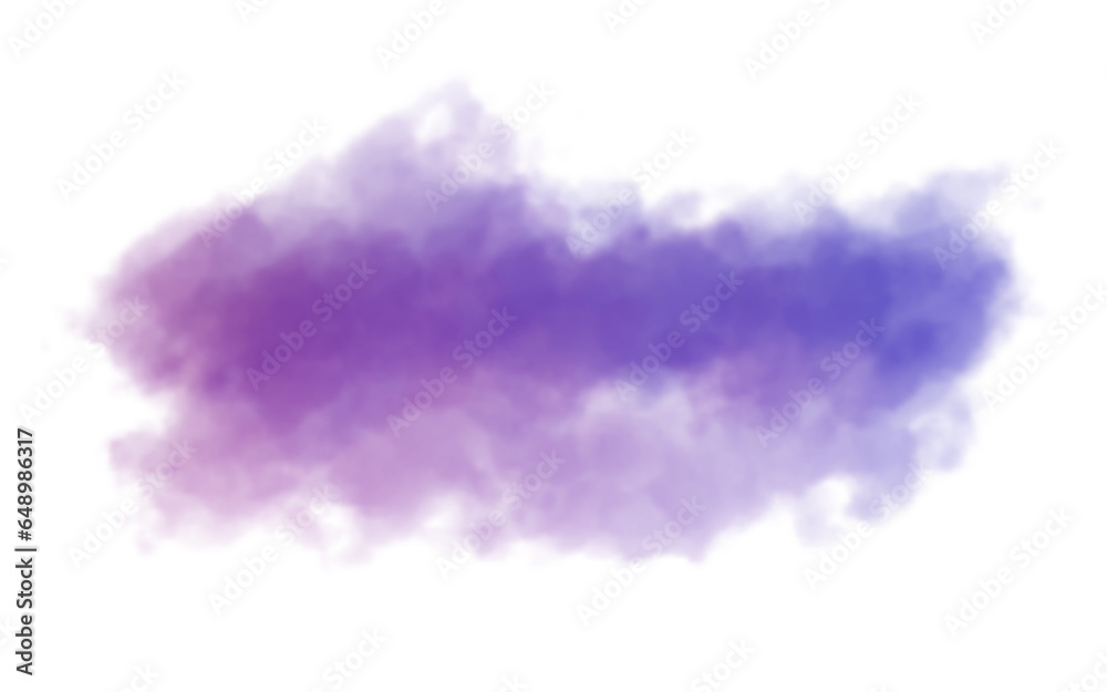 blue purple smoke on a transparent background