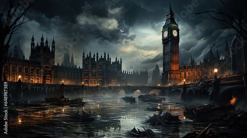 Dark London Fantasy, Generative AI photo