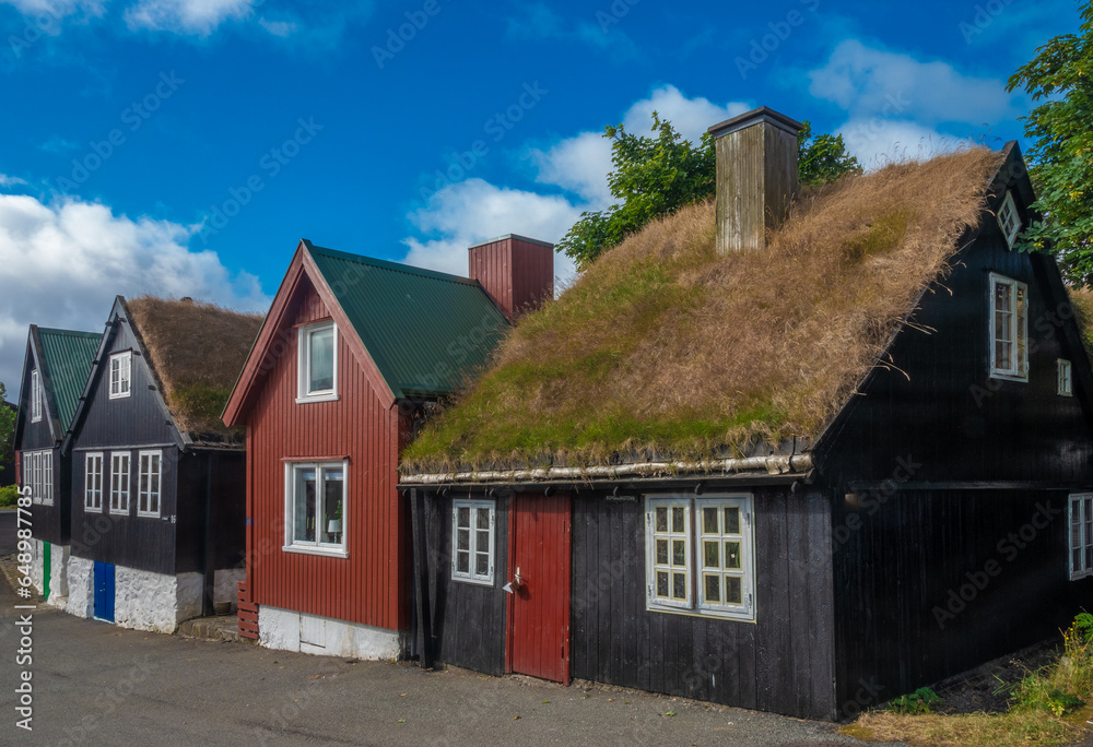 Tinganes, the historical old town of Tórshavn, on Streymoy Island, the capital city of the Faroe Islands, a self-governing archipelago, part of the Kingdom of Denmark
