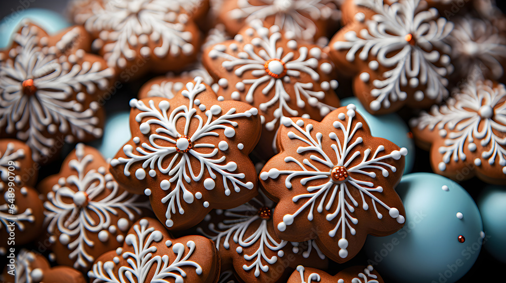 Christmas sweets and star-shaped cookies. Ginger cookies.