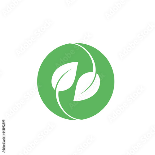 green leaf icon in circle
