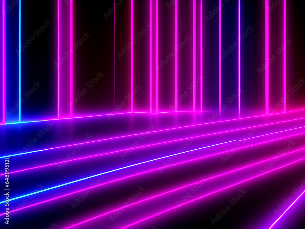 3D render, abstract minimal neon background 3D render, abstract minimal neon background