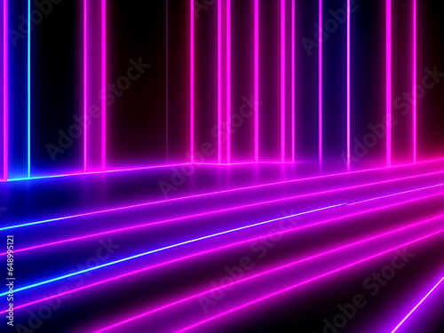 3D render, abstract minimal neon background