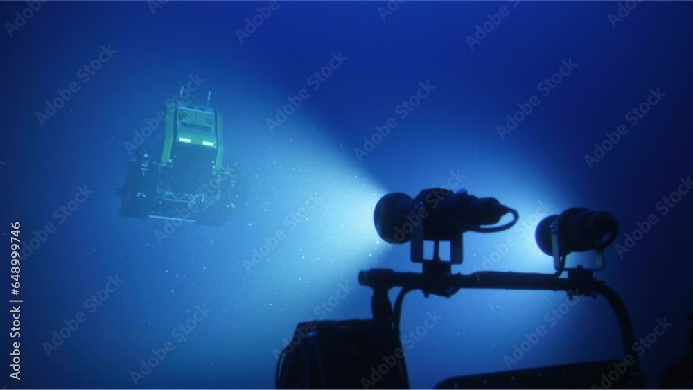 Lights Shine On Underwater Submarine Lights Shine On Underwater Submarine