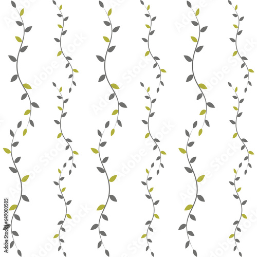 A white background with green vines leaves on it, jaal pattern
