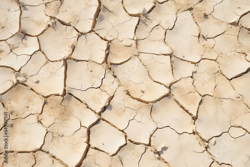 Cracked dry clay soil texture or background. Effects of climate change, desertification and droughts