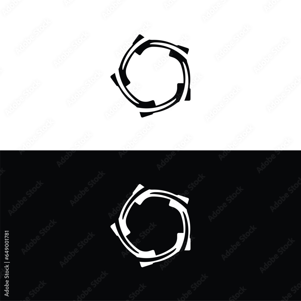 Black and white circle vector logo template design