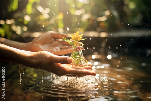 Nature's Embrace: Holding Water in Hand