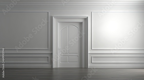 Image of an interior space with a classic door.