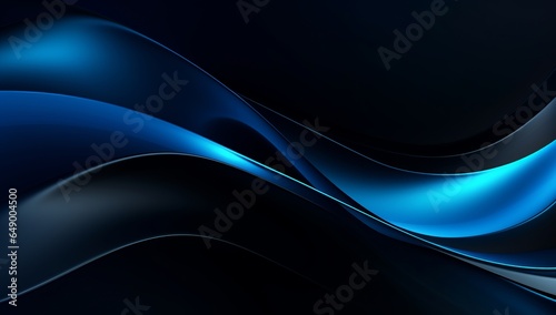 Modern wave background with black blue color. 3D flowing wavy backdrop, for banner and gaming background