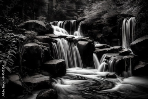 the waterfall in the forest 4k HD quality photo. 