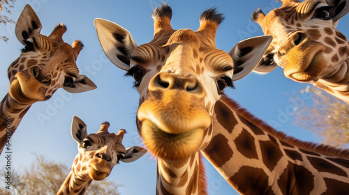 Group of giraffes closeup © Veniamin Kraskov