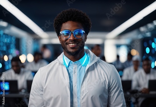 portrait of afro men, businessman background concept © PeopleWorker