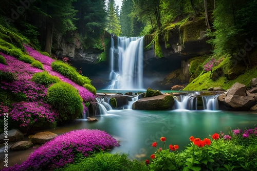 waterfall in the park © feroooz arts