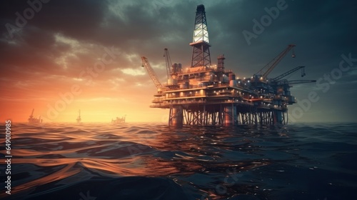 Oil rig at the sea