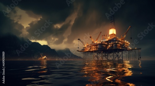 Oil rig at the sea