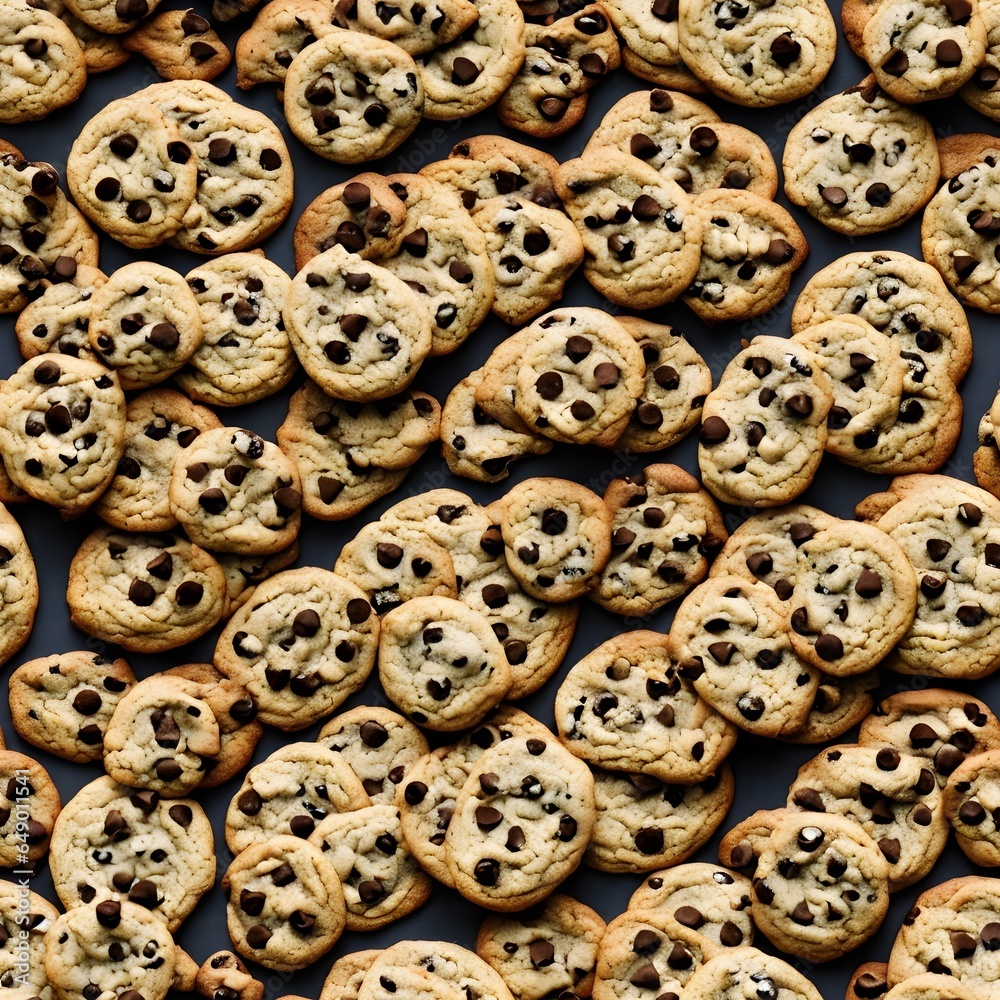 Chocolate chip cookies seamless background Chocolate chip cookies seamless background