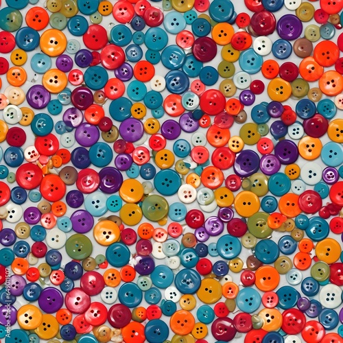 Colorful assortment of buttons seamless backgound