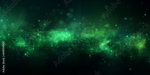 Futuristic abstract dark green glow particle background 