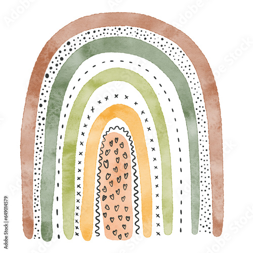 Isolated Rainbow PNG watercolor