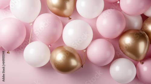 Pink ballons holiday background