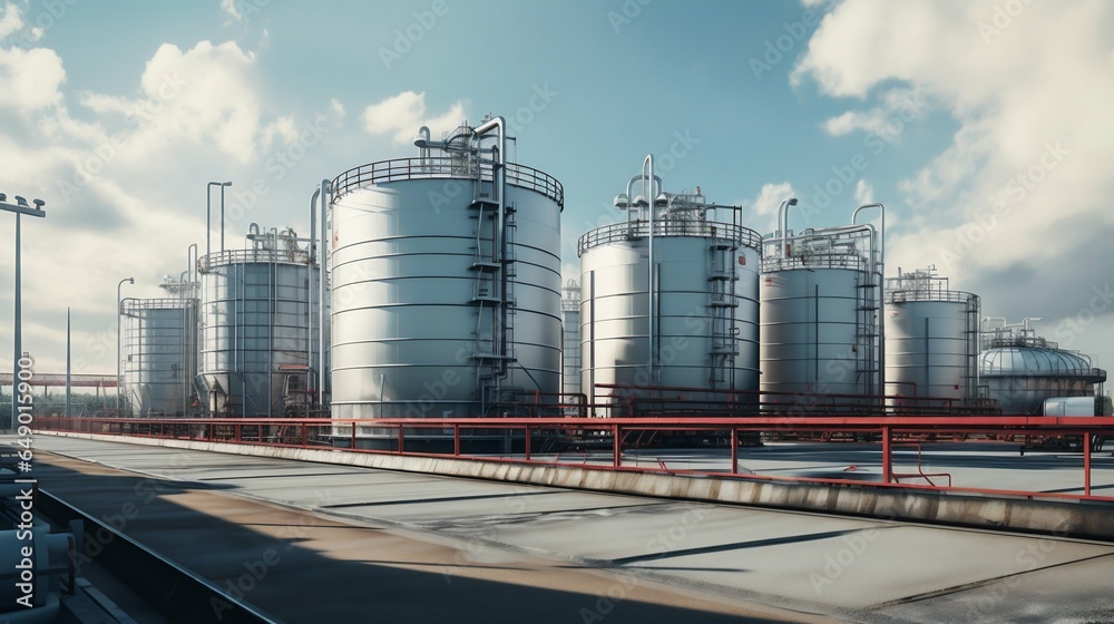 Majestic Reservoirs: Storage Tanks in an Industrial Heartland. Generative ai