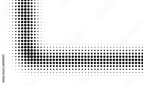 Halfton is black and white. Smooth transition of points from larger to smaller.