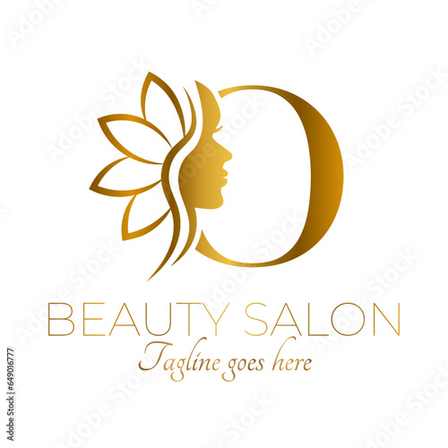 Gold O Letter Initial Beauty Brand Logo Design