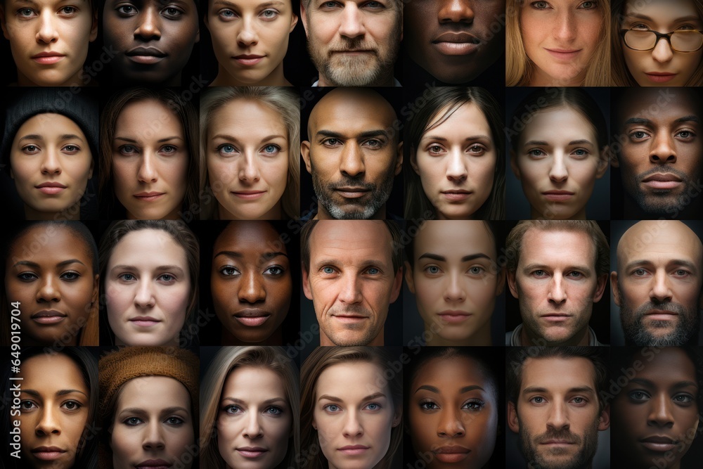 large collection of portraits of fictional people, ai tools generated image large collection of portraits of fictional people, ai tools generated image