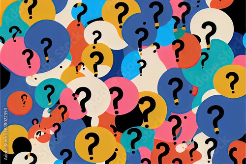 Question marks repeating wallpaper background illustration