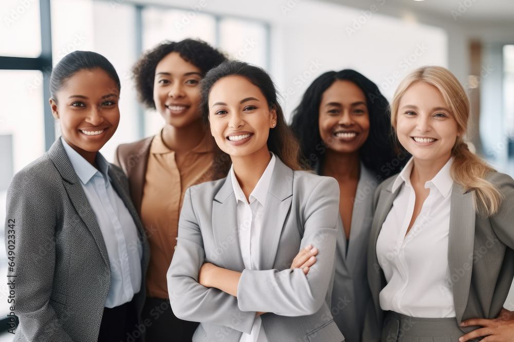Group of women standing next to each other. This versatile image can be used in various contexts. Group of women standing next to each other. This versatile image can be used in various contexts.