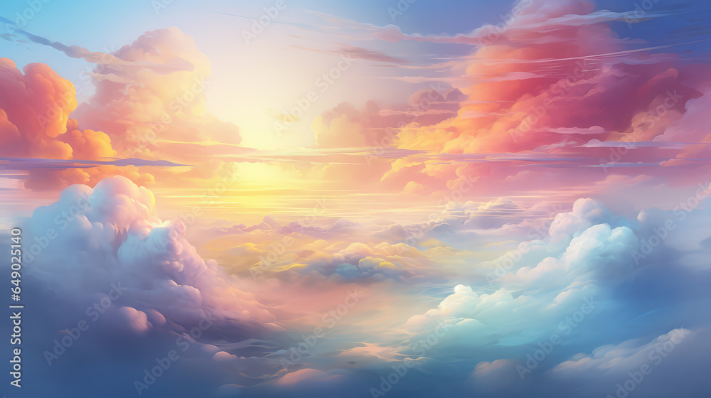 Obraz premium Colored dream with clouds and sea