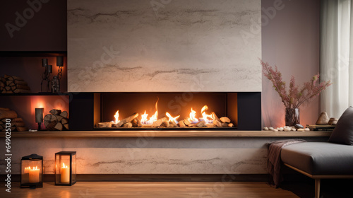 Modern fireplace living room luxury interior design