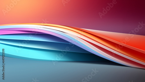 Schöner abstrakter futuristischer Hintergrund in welligen Lamellen gedreht Farben für Webdesign und Drucksachen als Vorlage Querformat für Banner, ai generativ