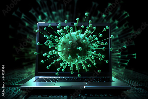 Computer Viren sind überall: auf der Platine, über dem Monitor und auf der Tastatur